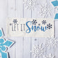 Glitter Seasonal Panel: Winter Blue Ice Sparkle Twinkle Bling Glitz Confetti Christmas; LET IT SNOW