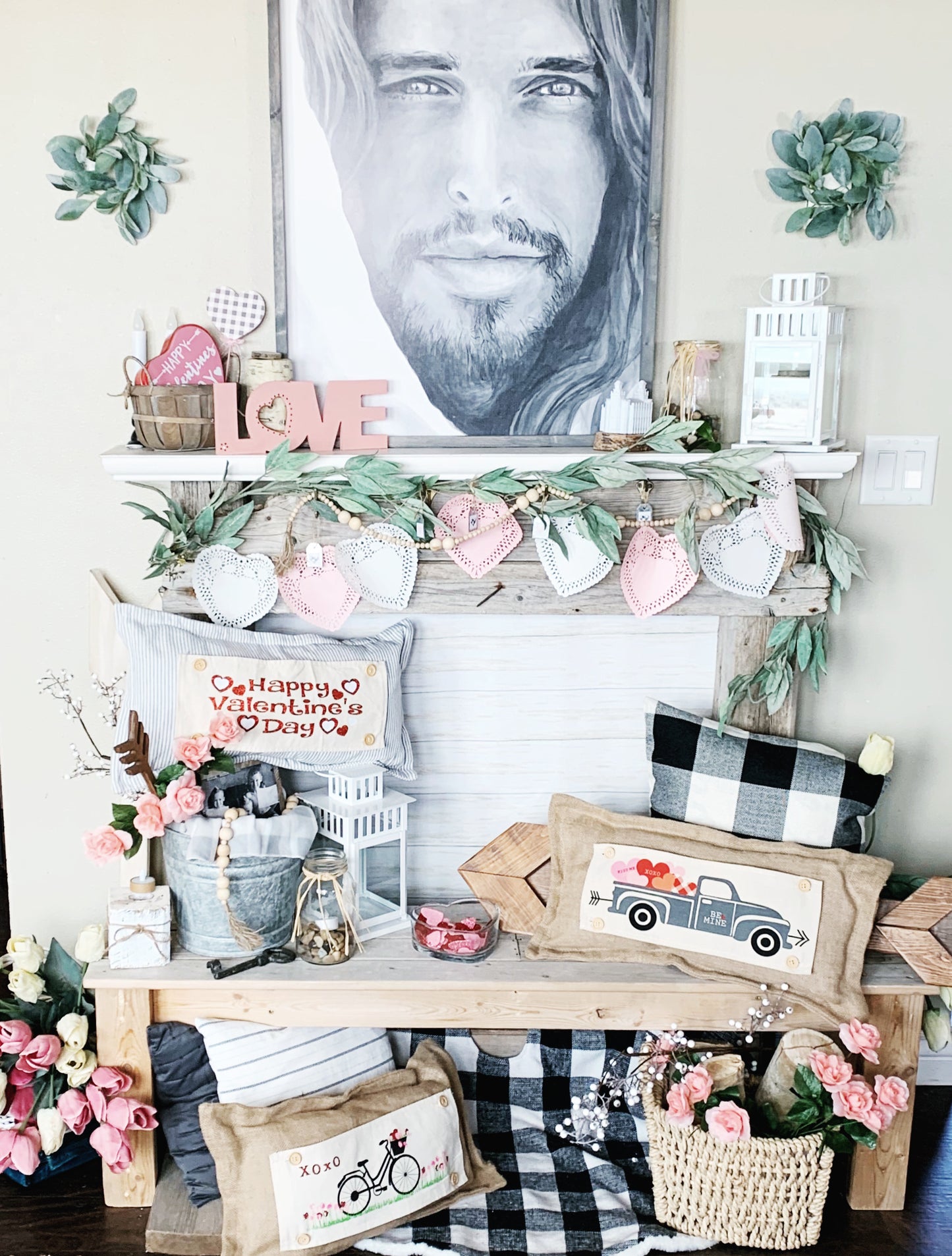 Holiday Panel: Vintage,  Father's Day Dad Winter, Country Farm, Red, Pink, Farmhouse, Arrow, Love, Be Mine; VALENTINES TRUCK