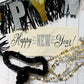 Glitter Holiday Panel: Winter; Bling Champagne Gold Silver Confetti party GLITTER HAPPY NEW YEAR