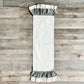 Matching Table Runner: CHARCOAL/CREAM STRIPES RUNNER